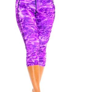 Aqua Design Capri High Waisted Cropped UPF 50+ Swim Leggings NWT